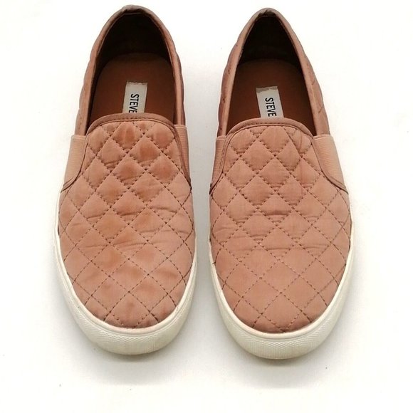 Steve‎ Madden Womens Sneakers Endell Pink Quilted Stretch Slip On Round Toe  7 - Picture 4 of 10